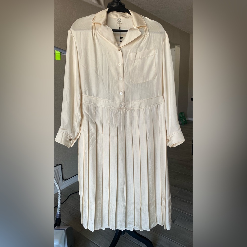 Plated Cream Dress